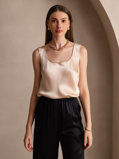 Reyanna™ | Silke U-ringad Axelbands Camiseta Top