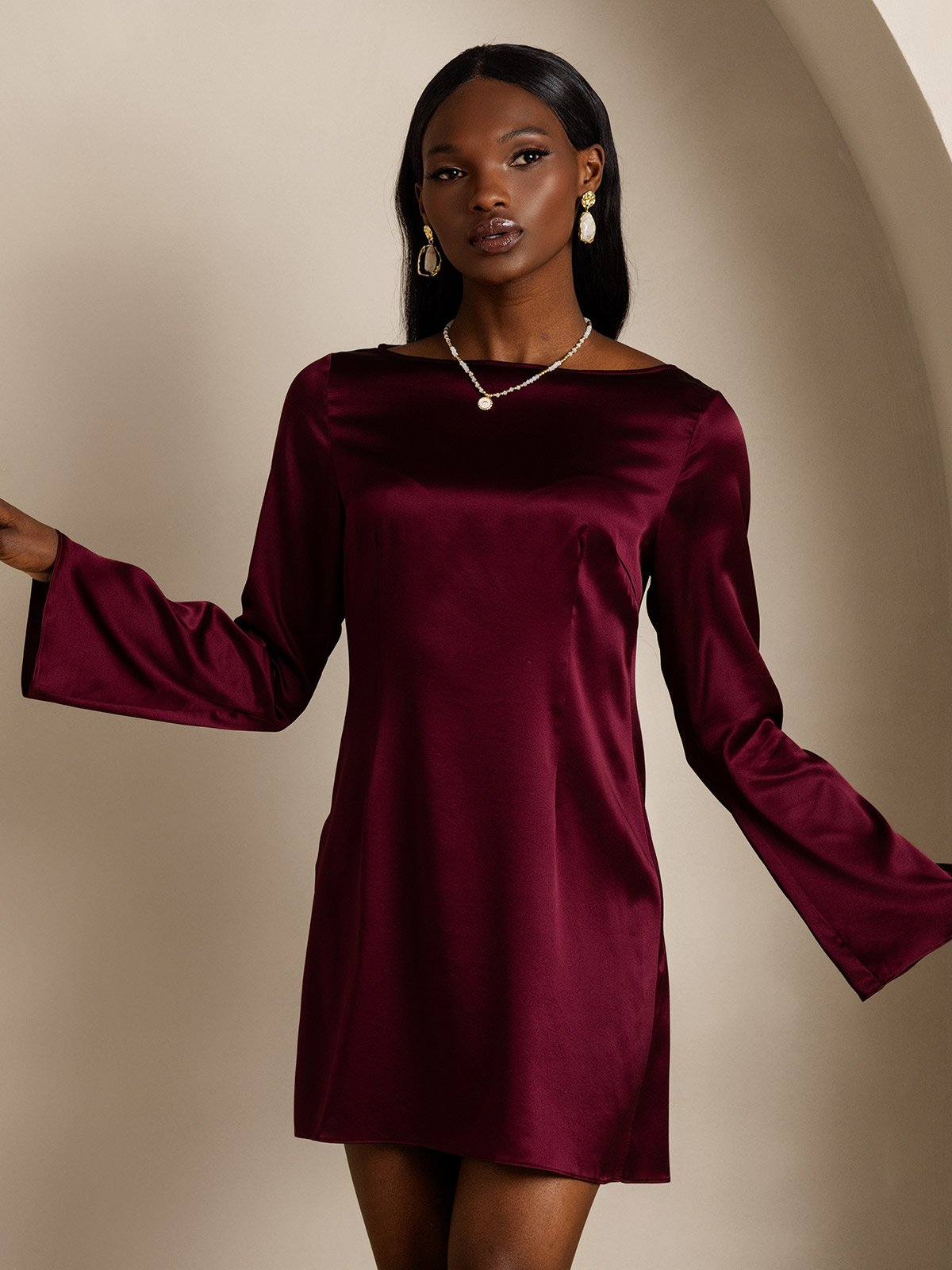 Reyanna™ | Silke Elegant Långärmad Klänning
