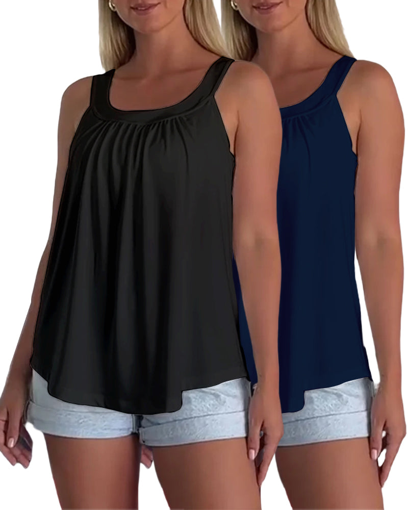 Tank Top Axelbandslös Plisserad Enfärgad