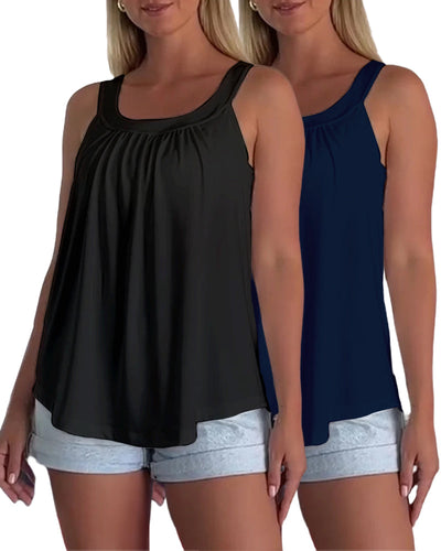 Tank Top Axelbandslös Plisserad Enfärgad
