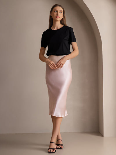 Reyanna™ | Silke Stickad Bas Rund Hals T-Shirt