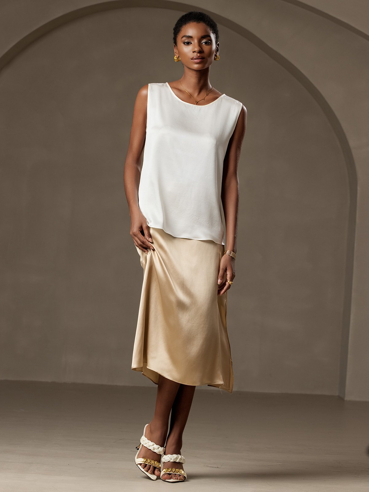 Reyanna™ | Silke Rund Hals Linne
