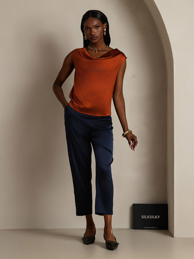 Reyanna™ | Silke Kappärmad Krage Tanktop/Blus