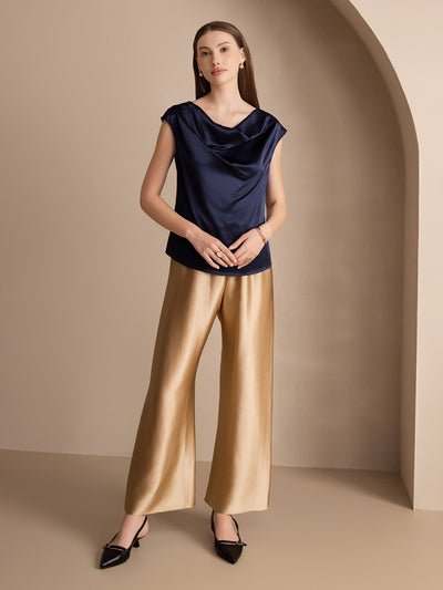 Reyanna™ | Silke Kappärmad Krage Tanktop/Blus