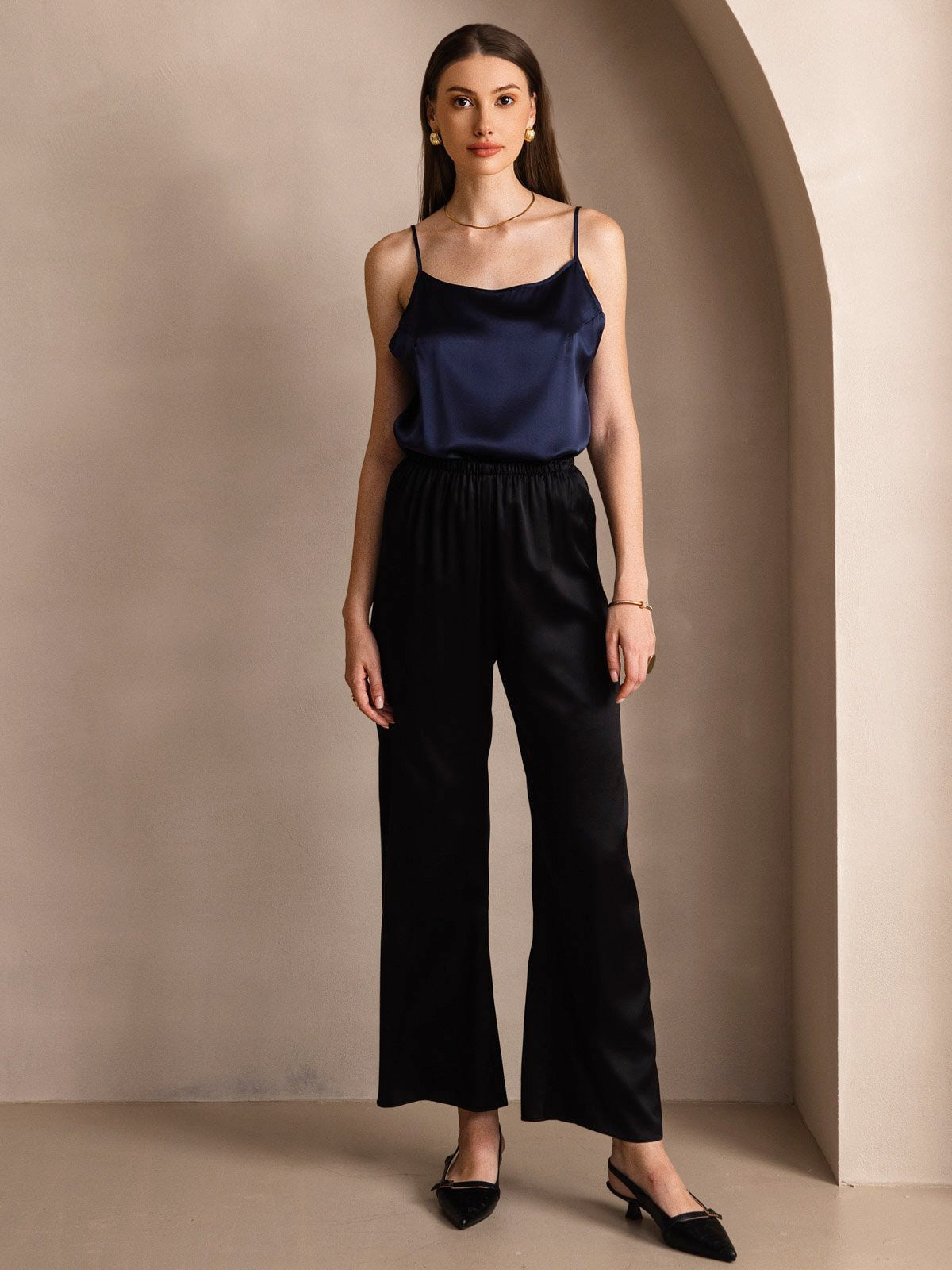 Reyanna™ | Silkes Avslappnad Spaghettiband Camisole-linne