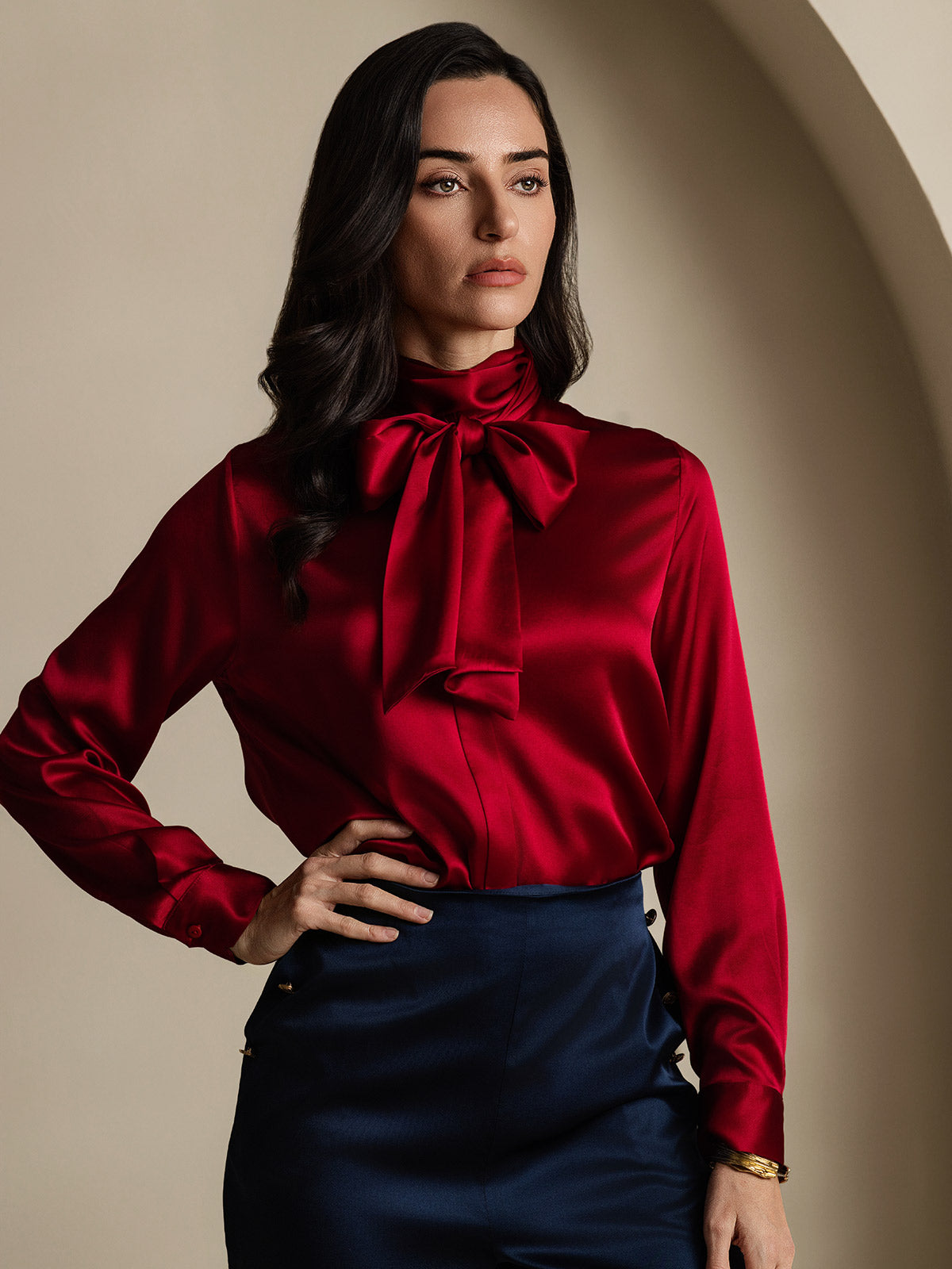 Reyanna™ | Sidenmode Slipskrage Skjorta