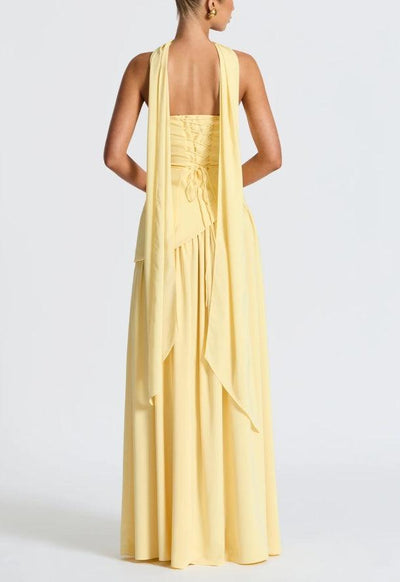 Reyanna™ | Strapless Slit Ribbon Maxi Dress