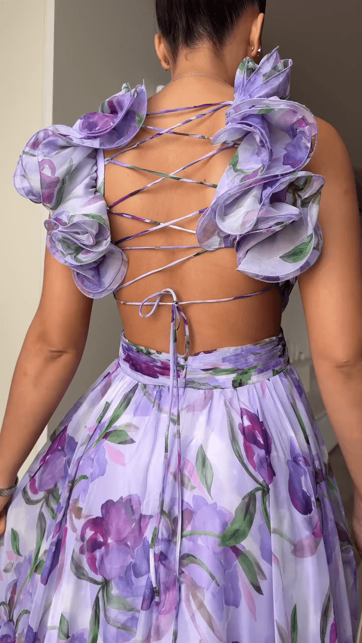 Reyanna™ | Backless printed maxi dress