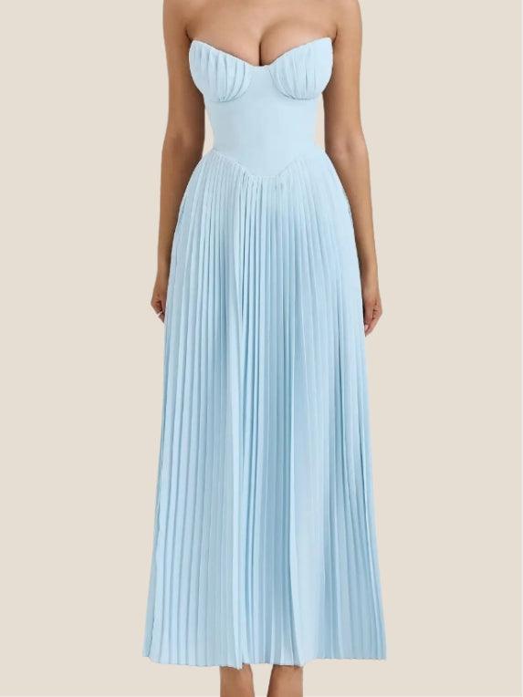 Reyanna™ | Tube Top With Pleats Maxi Dress