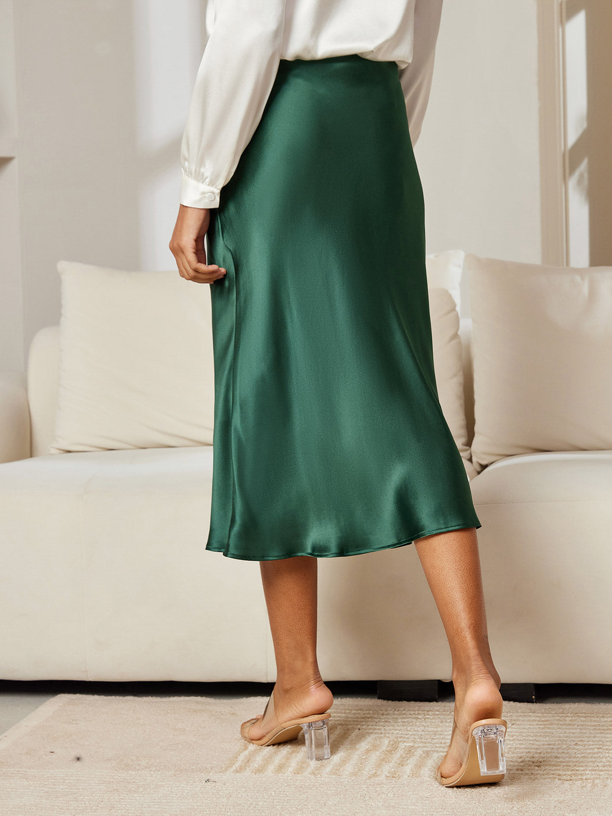 Reyanna™ | Rent Silke Klassisk Elegant Damkjol