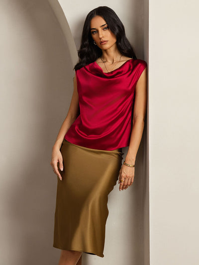 Reyanna™ | Silke Kappärmad Krage Tanktop/Blus