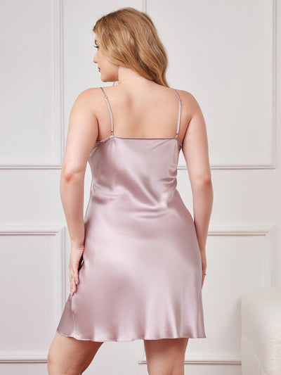 Reyanna™ | Plusstorlekar Ren Siden Sexig Chemise Nattklänning