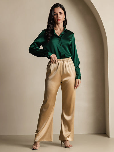 Dam 19 Momme Mulberry Silke Elegant Långärmad Skjorta