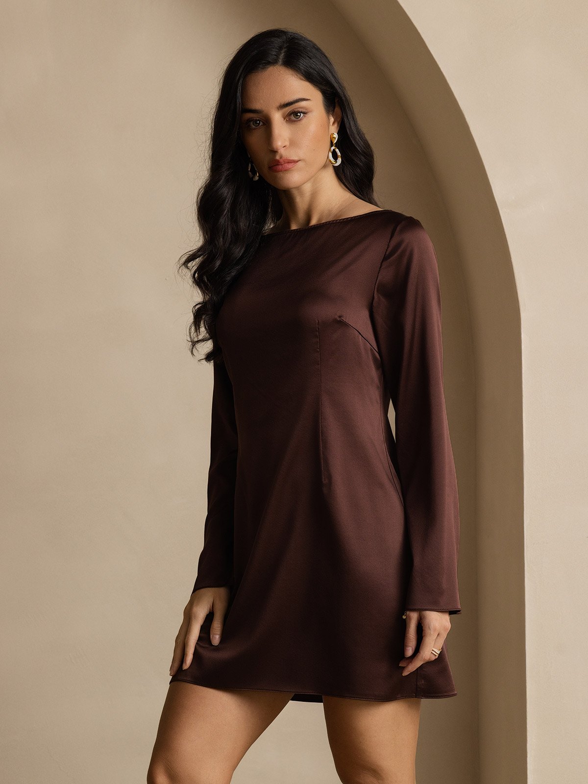 Reyanna™ | Silke Elegant Långärmad Klänning