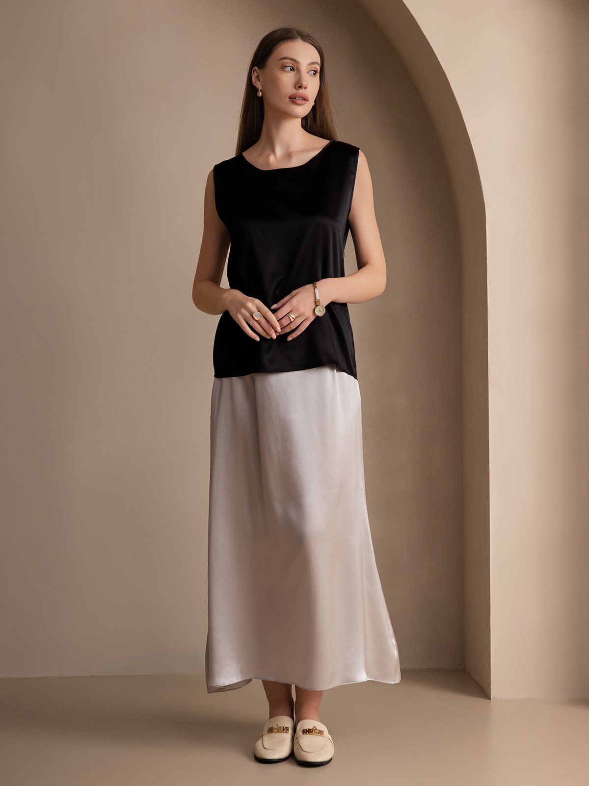 Reyanna™ | Silke Rund Hals Linne