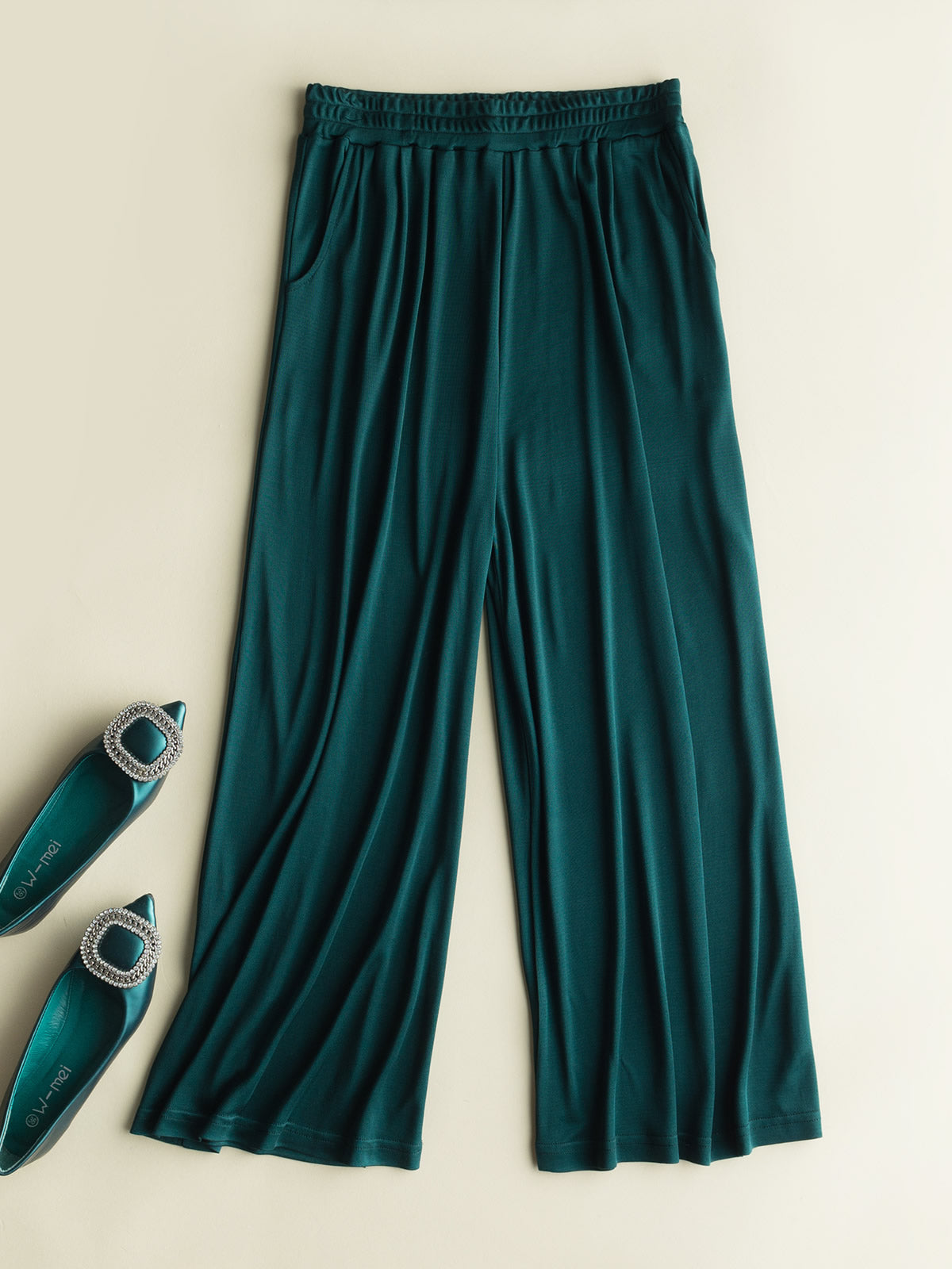 Reyanna™ | Comfortable Wide Leg Sidenstickad Byxor