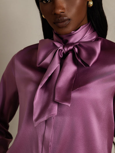 Reyanna™ | Dambasic Blus I 19 Momme Siden Med Knutkrage