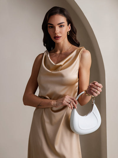 Reyanna™ | Siden elegant cowl-neck ärmlös klänning