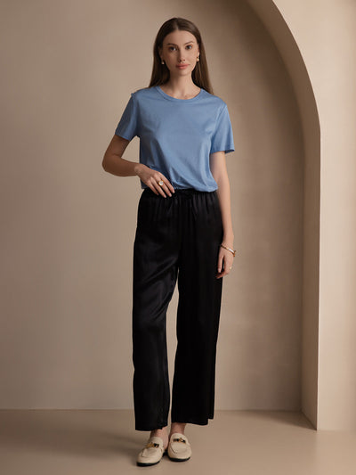 Reyanna™ | Silke Stickad Bas Rund Hals T-Shirt