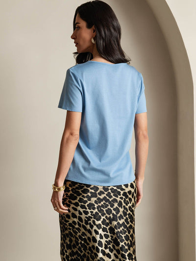 Reyanna™ | Silkeblandning U-ringning Dam T-shirt