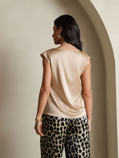 Reyanna™ | Silke Kappärmad Krage Tanktop/Blus