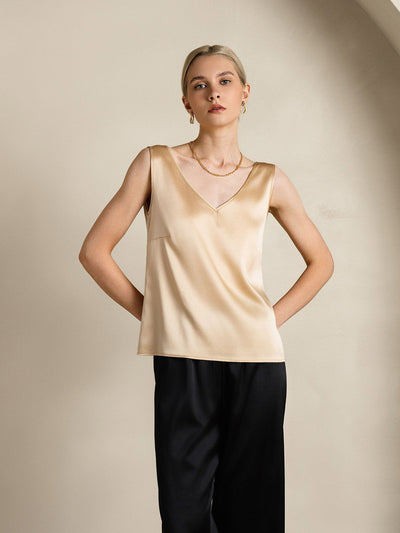 Reyanna™ | Silke V-ringning Tirantes Camiseta Top