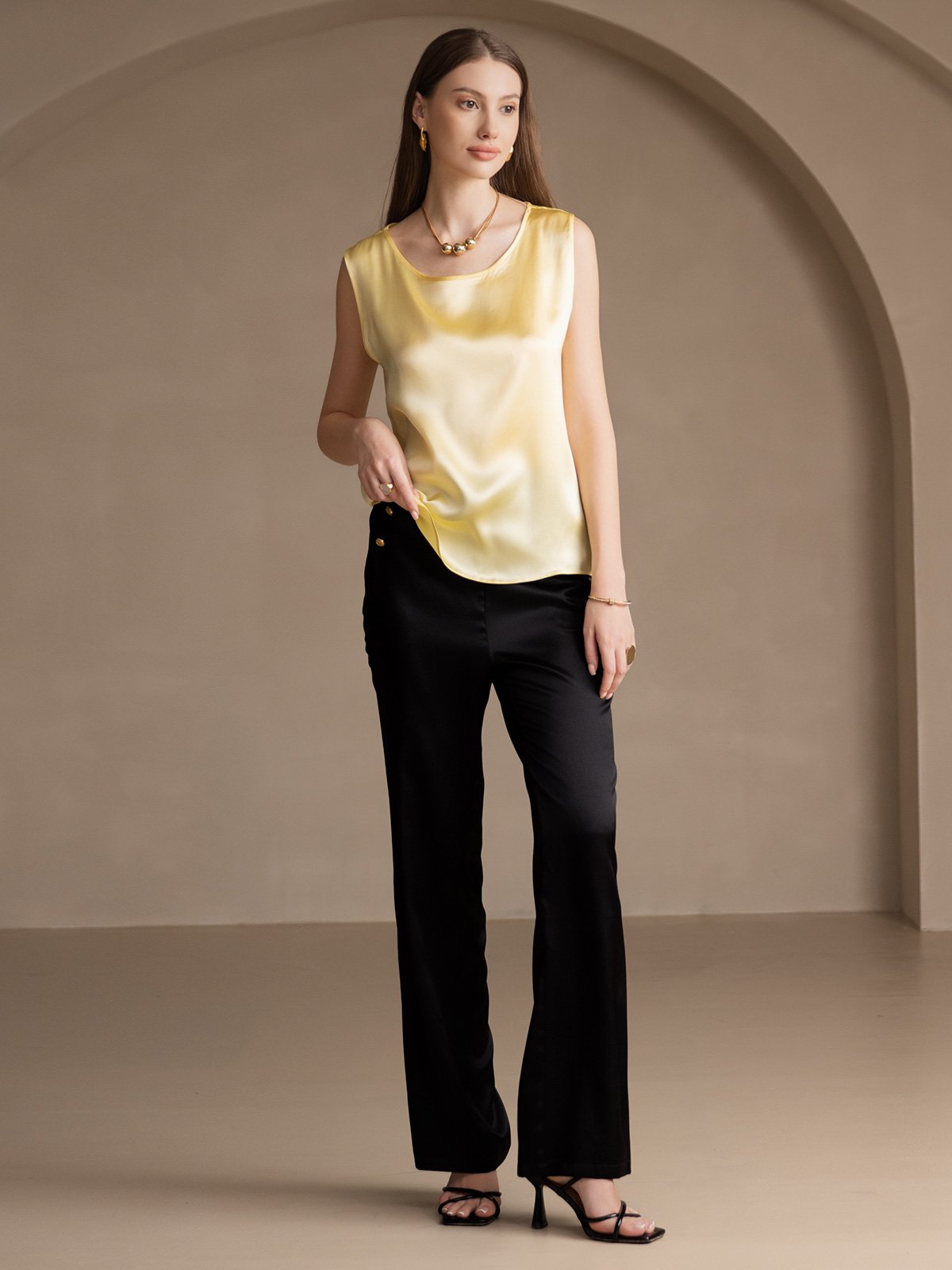 Reyanna™ | Silke Rund Hals Linne