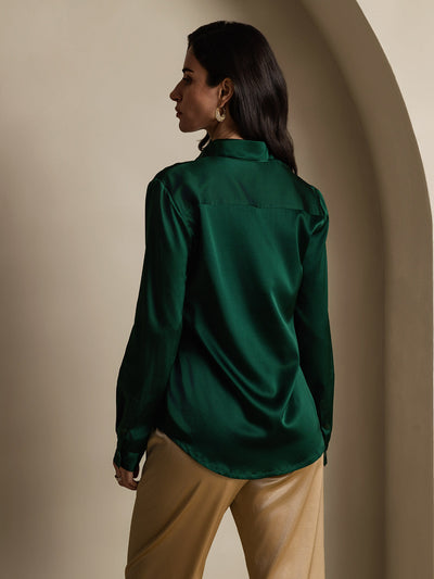 Dam 19 Momme Mulberry Silke Elegant Långärmad Skjorta