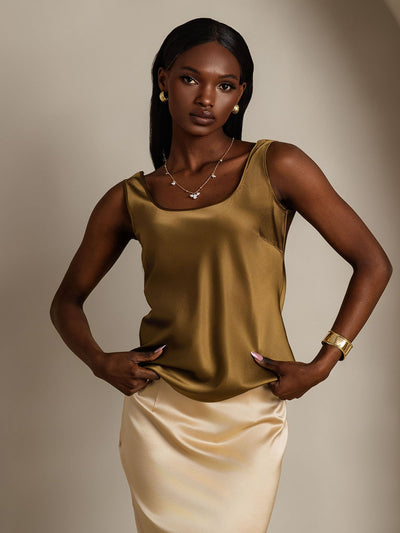 Reyanna™ | Silke U-ringad Axelbands Camiseta Top