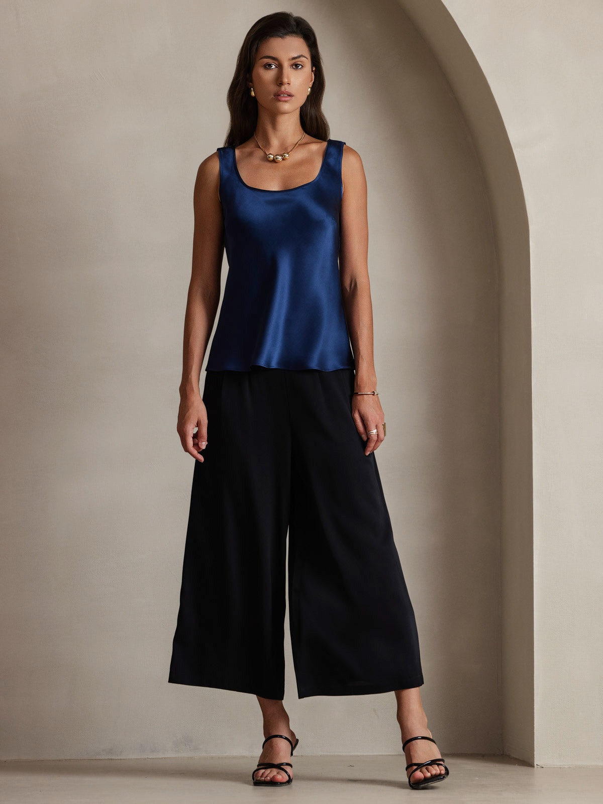 Reyanna™ | Silke U-ringad Axelbands Camiseta Top