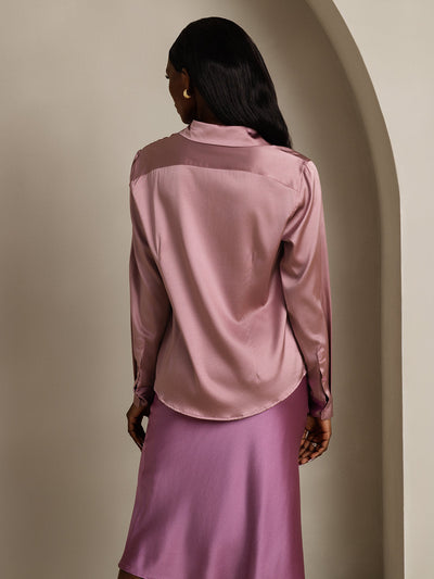 Reyanna™ | Silkesklassisk Militärinspirerad Blus Med Krage