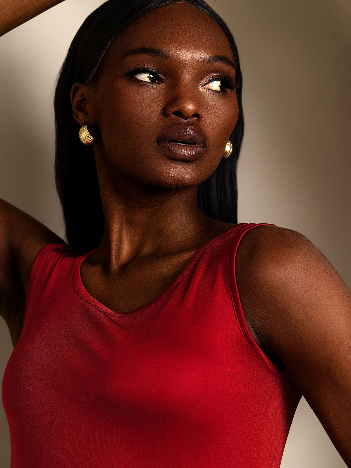 Reyanna™ | Sidenstickad Lounge Rund Halsringning Tank Top
