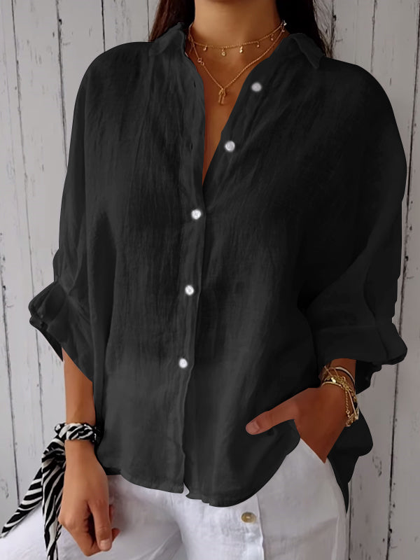 Reyanna™ | Cotton and Linen Solid Color Casual Shirt