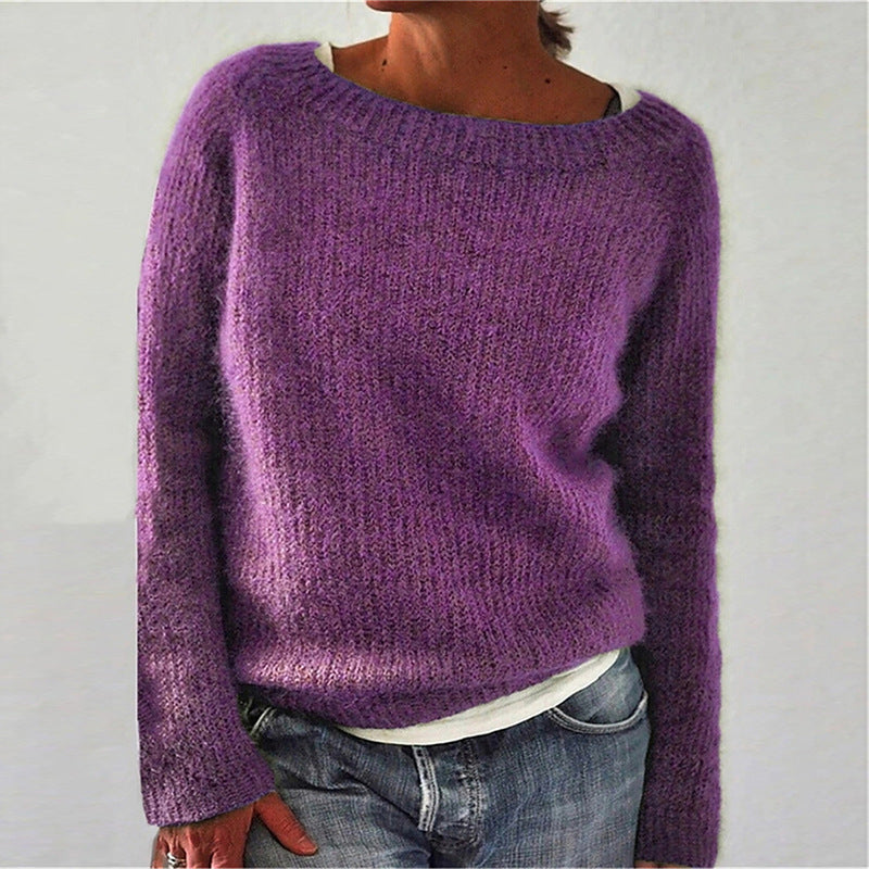 Reyanna™ | Casual Solid Color Soft Crew-neck Sweater