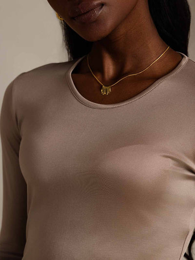 Reyanna™ | Silkesblandning Rund Hals Långärmad T-Shirt