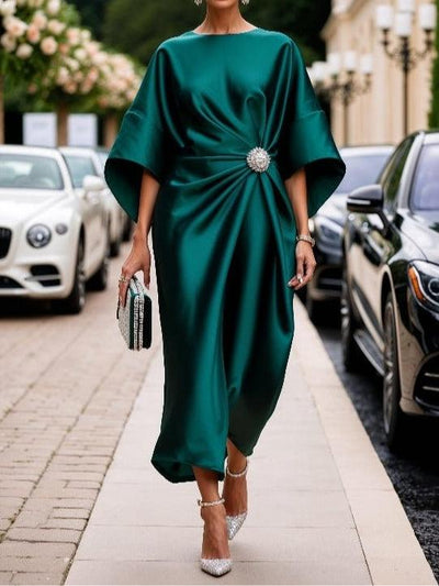 Reyanna™ | Luxe Shimmer Satin Long Dress