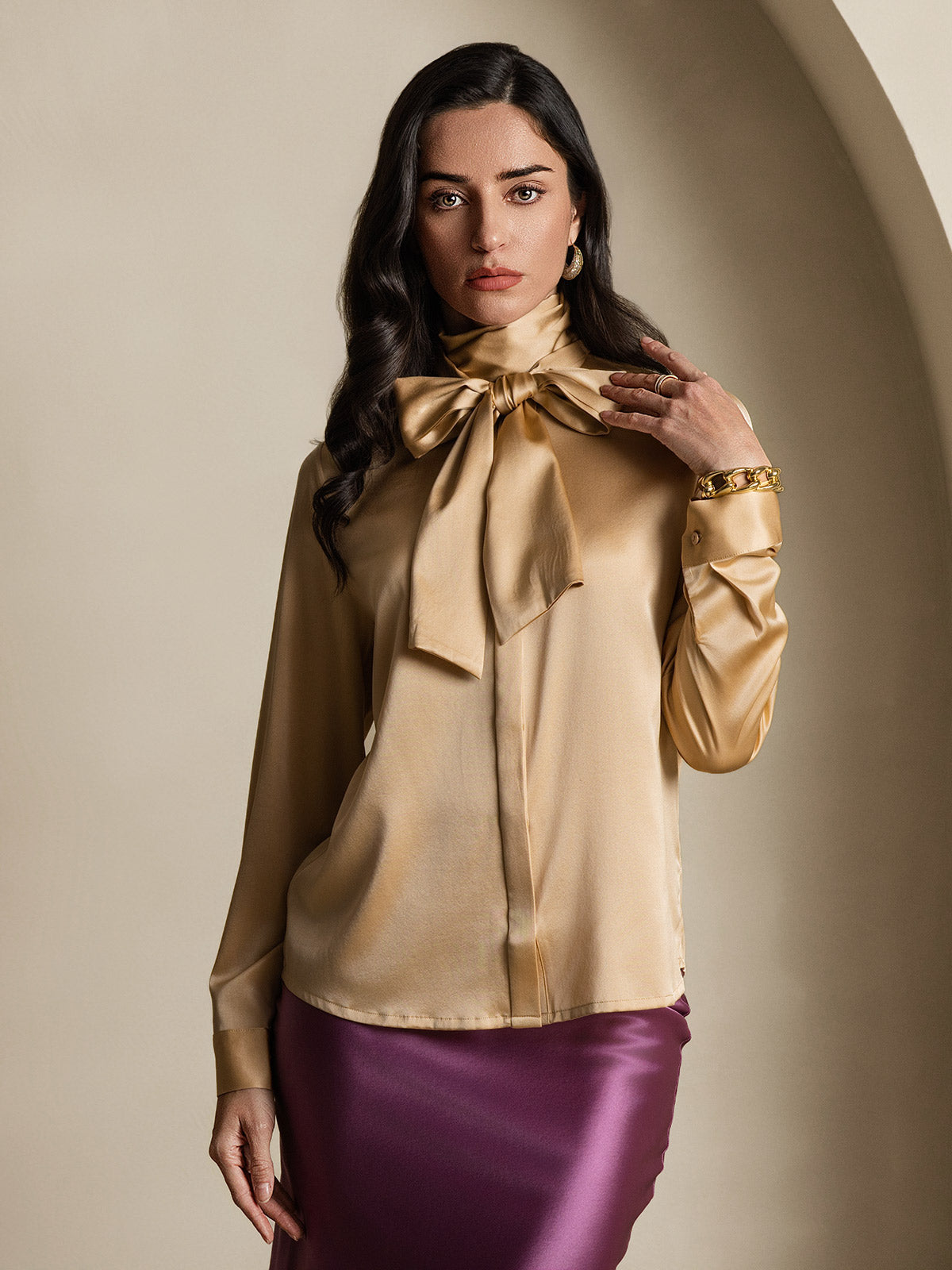 Reyanna™ | Sidenmode Slipskrage Skjorta