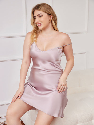 Reyanna™ | Plusstorlekar Ren Siden Sexig Chemise Nattklänning