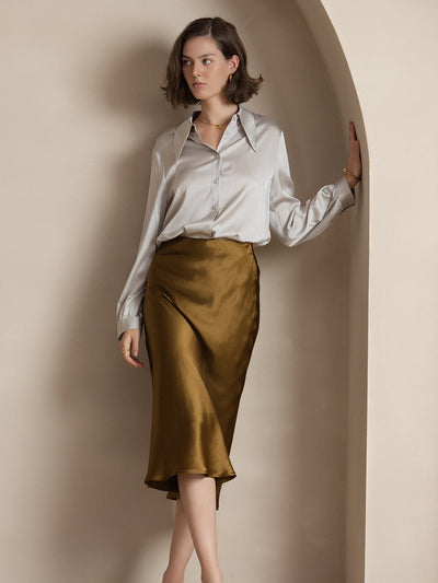 Reyanna™ | Rent Silke Klassisk Elegant Damkjol