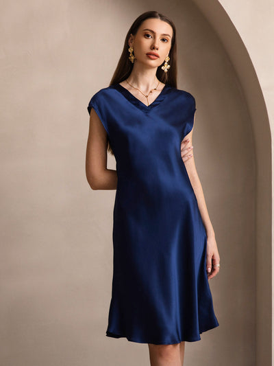 Reyanna™ | Ren Siden Elegant Cap Sleeve Klänning