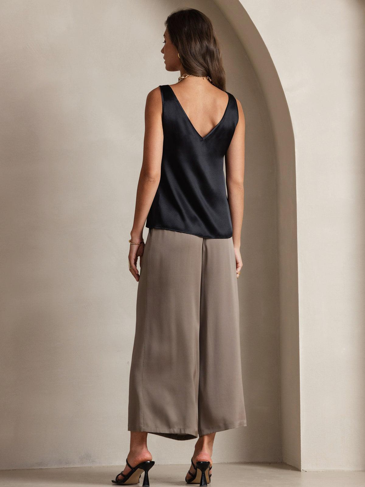 Reyanna™ | Silke V-ringning Tirantes Camiseta Top