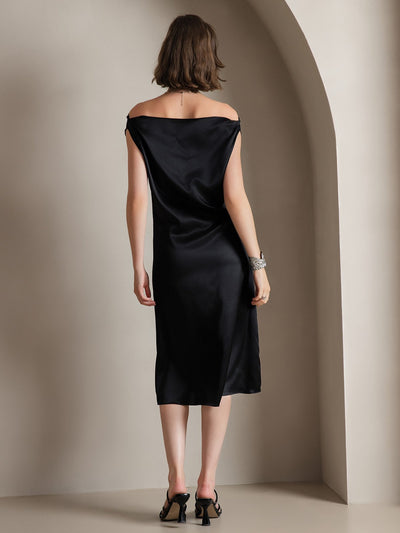 Reyanna™ | Siden elegant cowl-neck ärmlös klänning