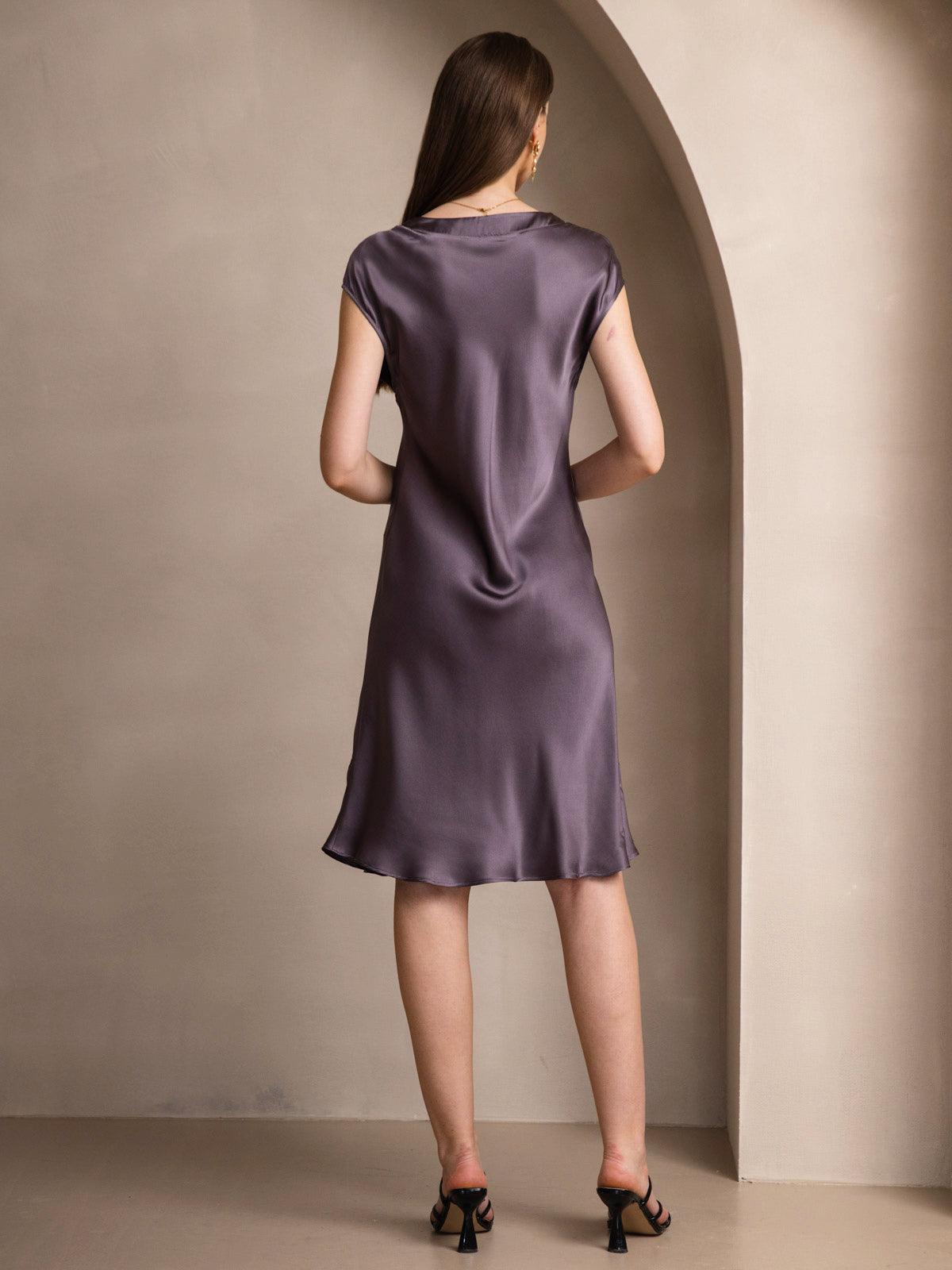 Reyanna™ | Ren Siden Elegant Cap Sleeve Klänning