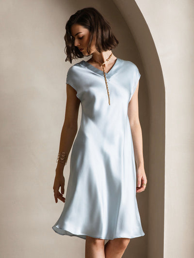 Reyanna™ | Ren Siden Elegant Cap Sleeve Klänning