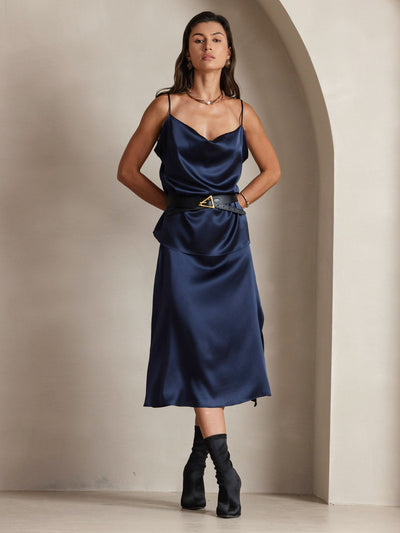 Reyanna™ | Silke Tunna Axelband Draperad Halsringning CamisoleTop