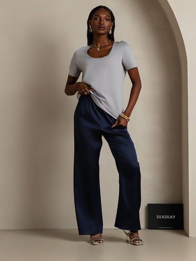 Reyanna™ | Silkeblandning U-ringning Dam T-shirt