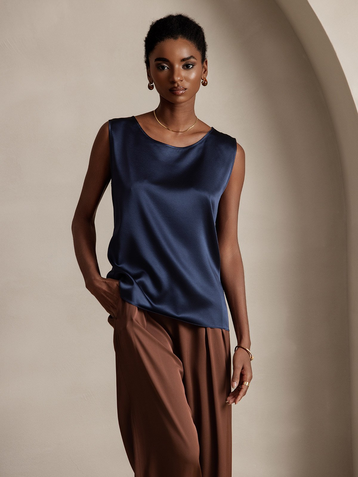 Reyanna™ | Silke Rund Hals Linne