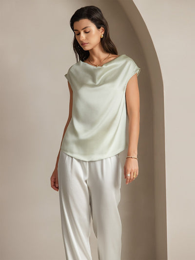 Reyanna™ | Silke Kappärmad Krage Tanktop/Blus