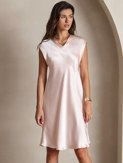 Reyanna™ | Ren Siden Elegant Cap Sleeve Klänning