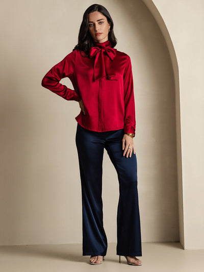 Reyanna™ | Dambasic Blus I 19 Momme Siden Med Knutkrage